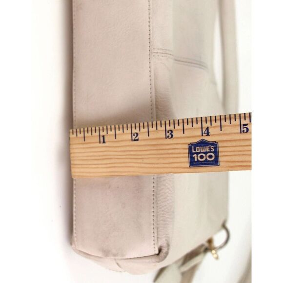 GIANI BERNINI CREAM WHITE GENUINE LEATHER SATCHEL SHOULDER BAG HANDBAG PURSE - Picture 12 of 15